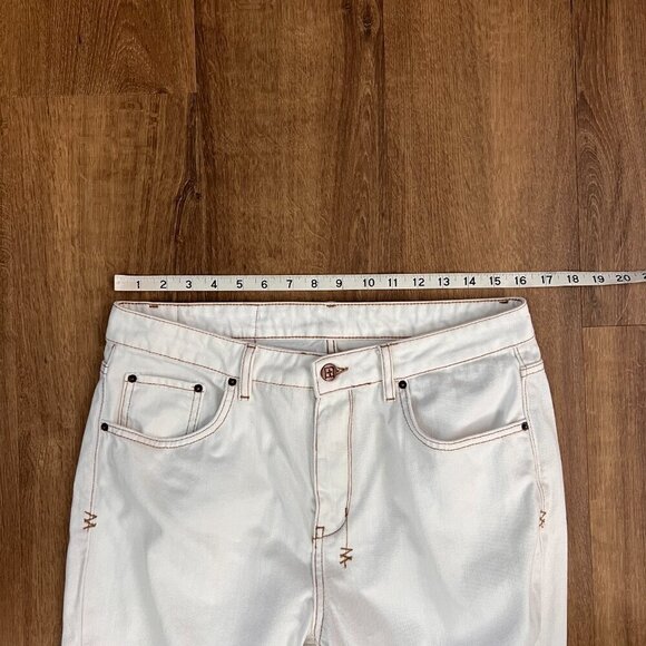 Ksubi White Jeans Back Cross Embroidery Branding Sz 31 - Picture 5 of 11